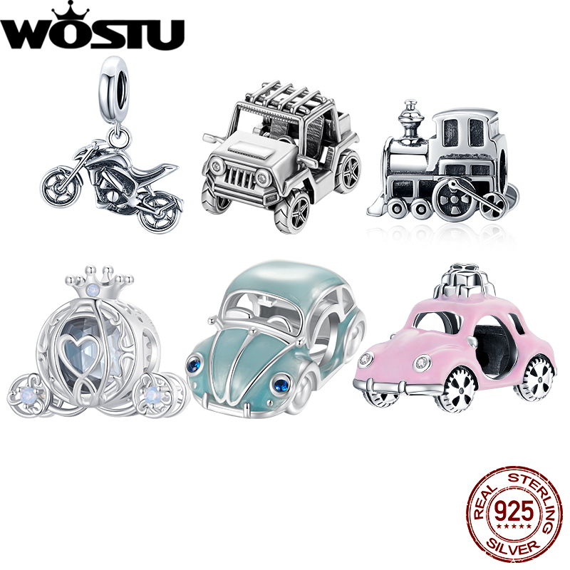 Vintage Cycling Gear - WOSTU 925 Perak Sterling Liontin Mobil