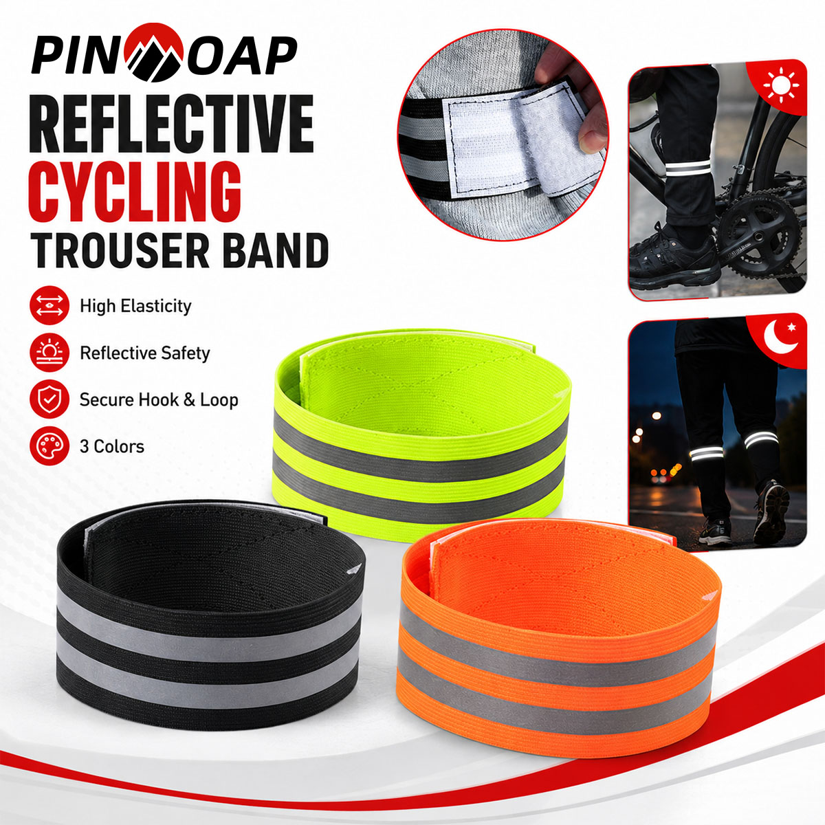 Cycling Gear Pants - PINMOAP 1/2PCS Tali Celana Sepeda Reflektif