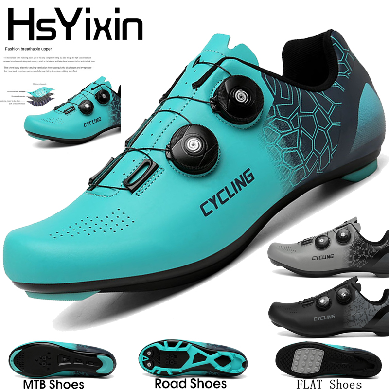 Road Bike Cleats - Sepatu Bersepeda Pria Bernapas, Sepatu MTB
